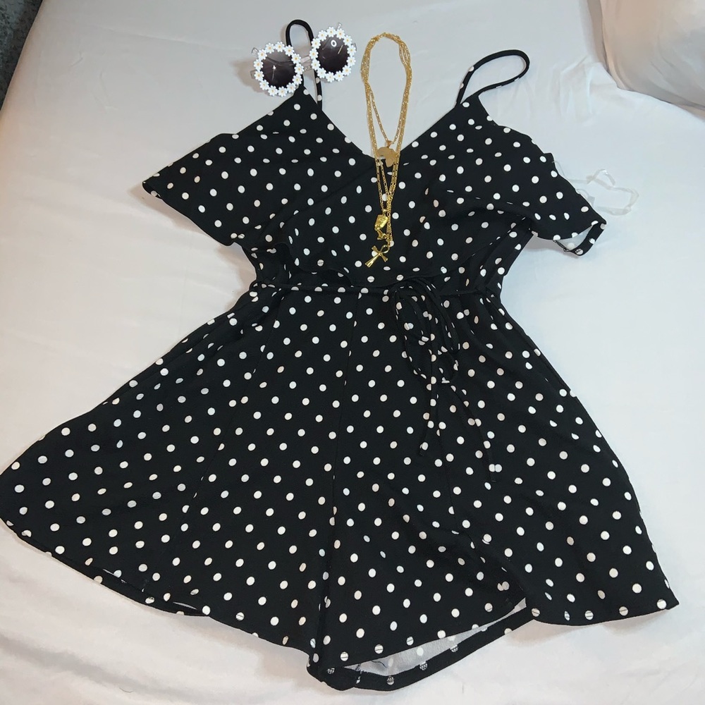 Plus polka dot romper